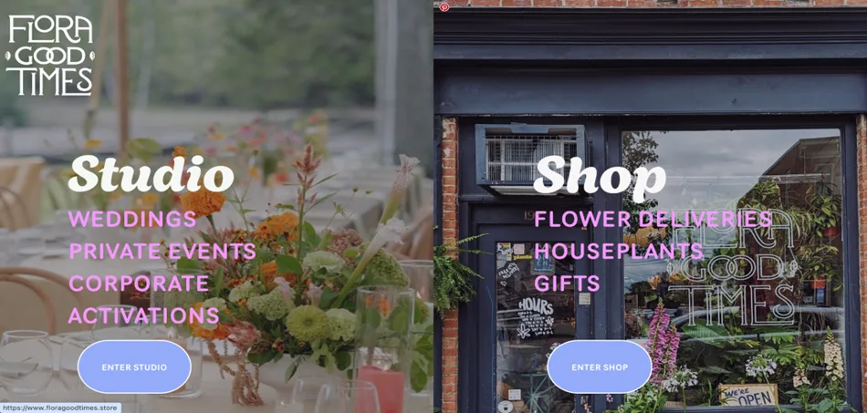 homepage examples - local florist