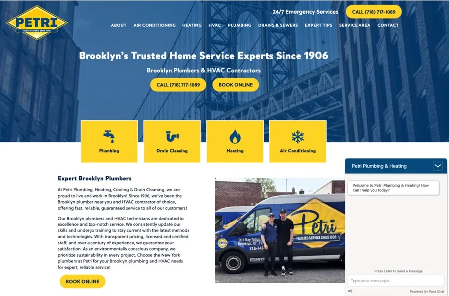 homepage examples - home services industry