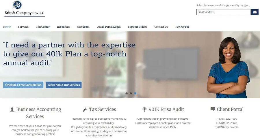 homepage examples - finance
