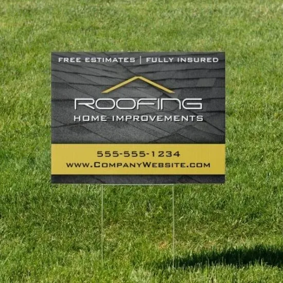 Roofing leads - Roofing lawn sign.