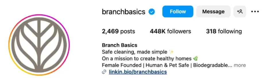 Social media tips - Branchbasics profile
