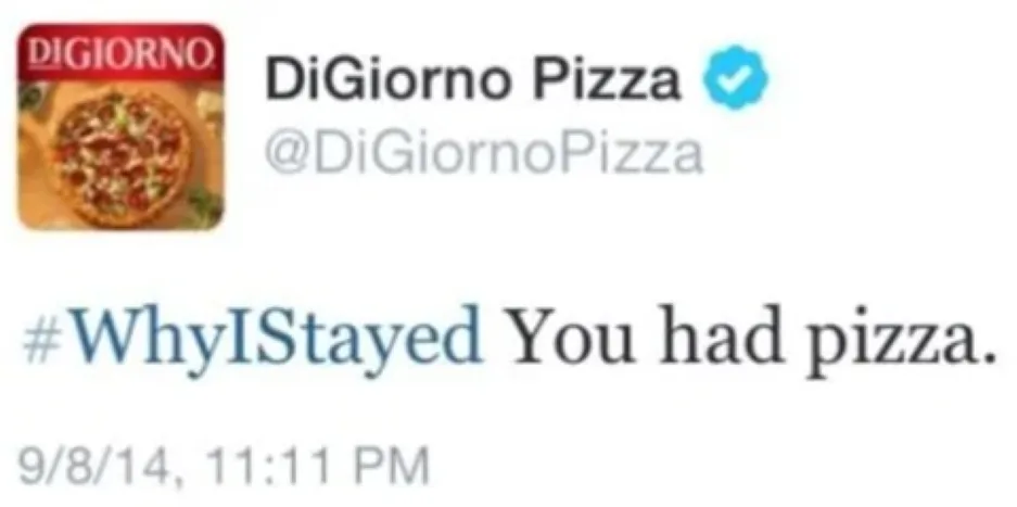 Social media tips - DiGiorno Tweet.