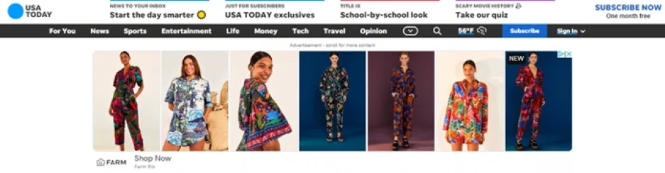 Social media tips - Ad from a fashion brand.