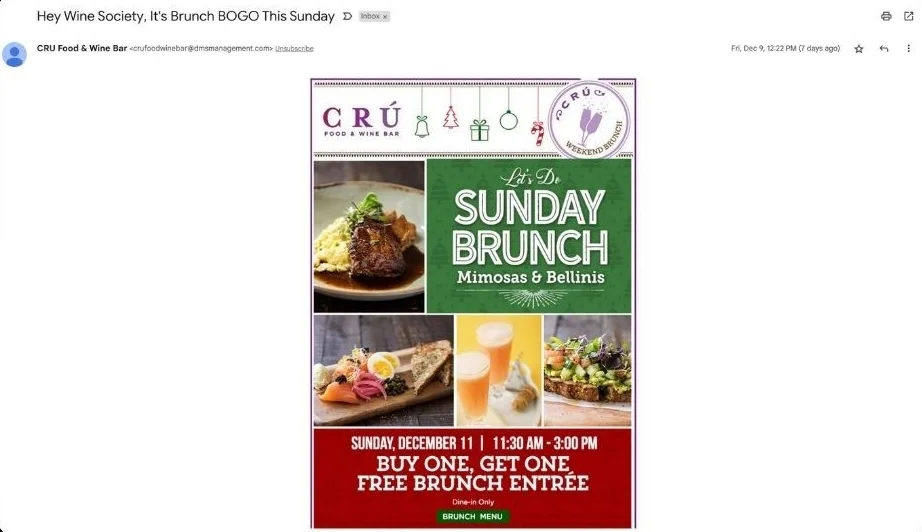 bogo holiday email example