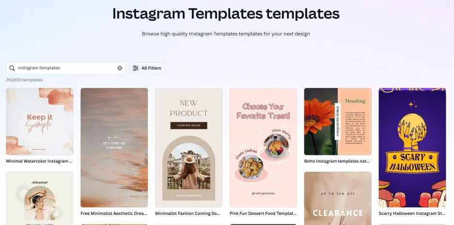 Instagram marketing - Canva screenshot