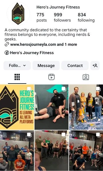 Instagram marketing - Instagram content from Heroes gym