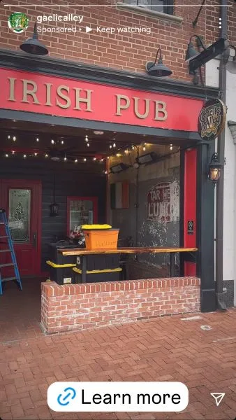 Instagram marketing - Instagram content from an irish pub.