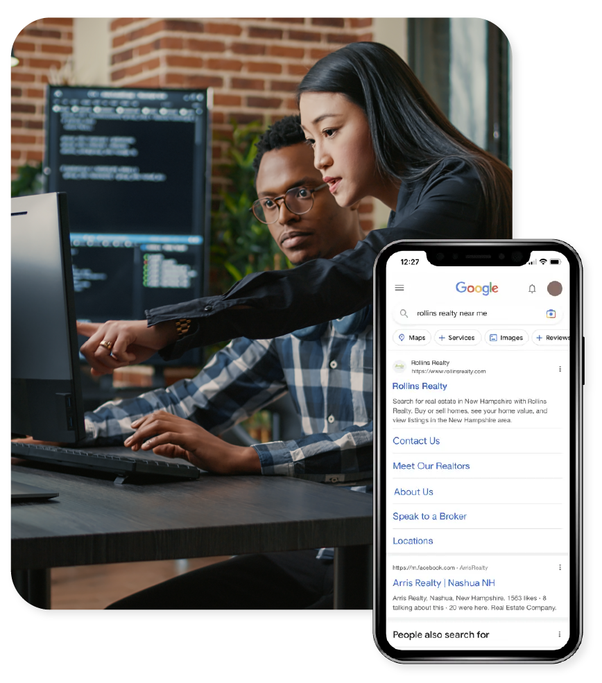 Smartphone showing Google's sponsored ads