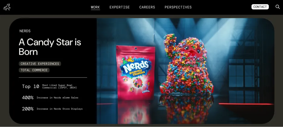 Types of marketing agencies - full service agency screenshot.