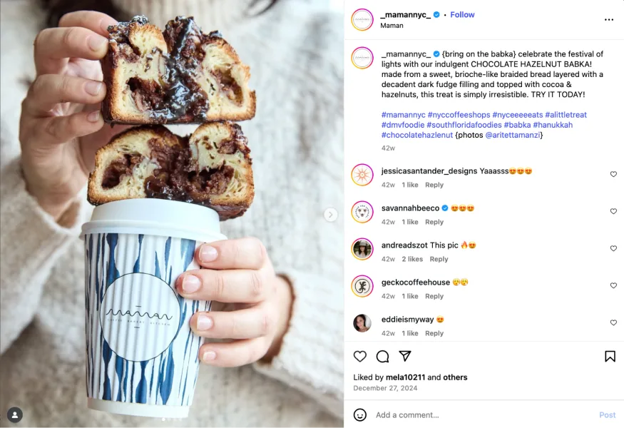 Winter slogans - social post from a bakery.