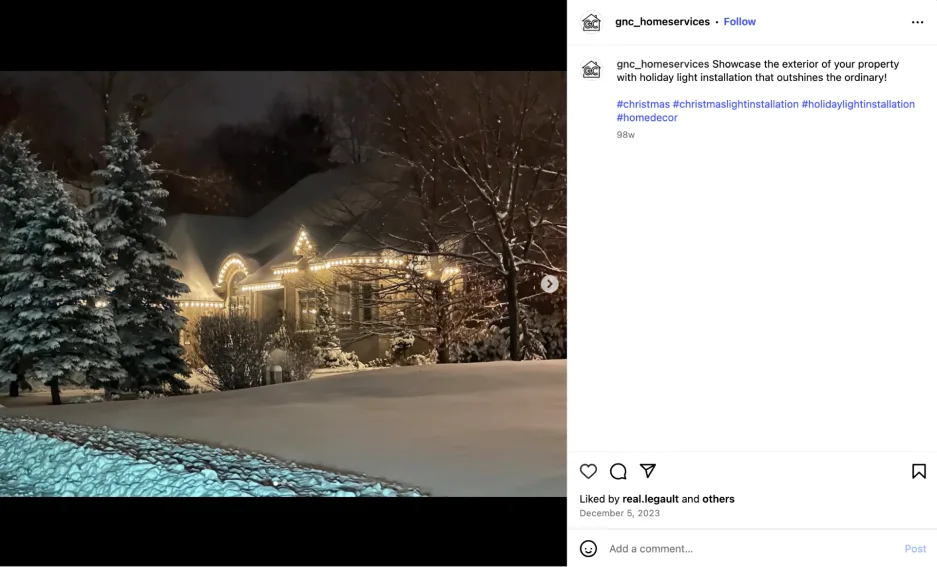 Winter slogans - social post from a home services company.