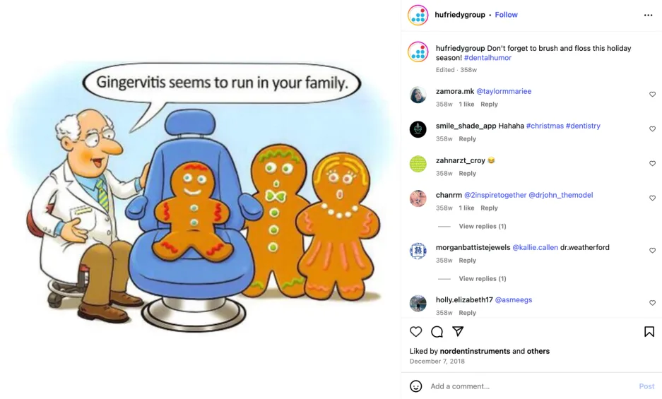 Winter slogans - social post from a dentist.