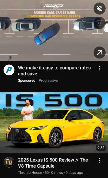 YouTube ads - masthead ad example.