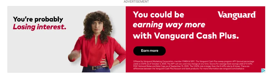 Display ads - an ad example from Vangaurd.