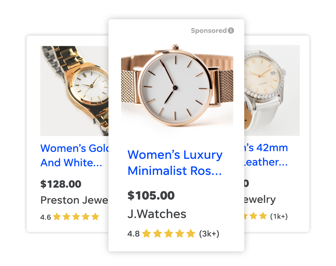 Smartphone showing Google's sponsored ads