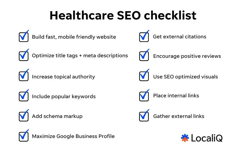 healthcare search ad benchmarks - seo checklist