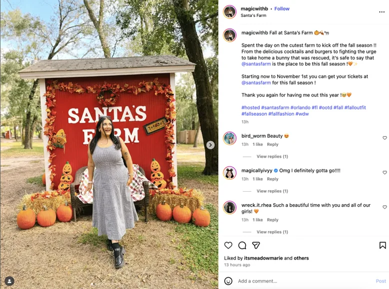 influencer marketing - travel and hospitality example