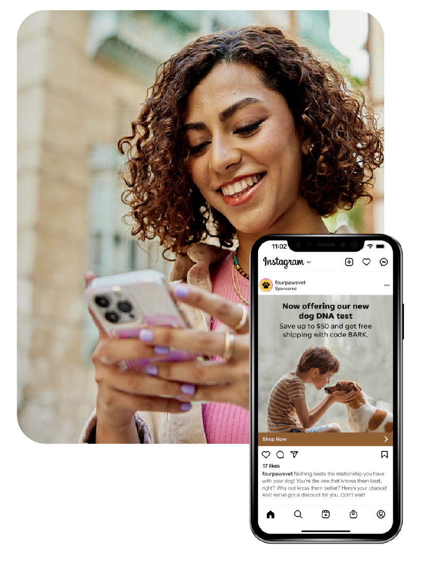 Smartphone showing Google's sponsored ads