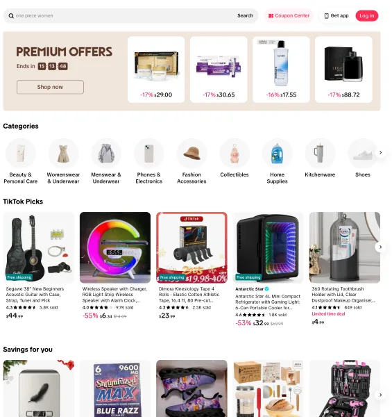 How to sell on TikTok - page of premium offers.