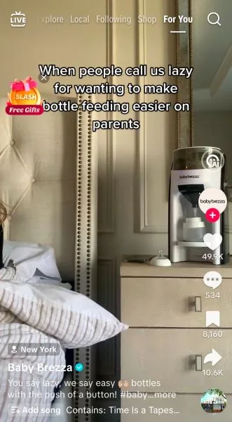 TikTok ad examples - Baby Brezza ad.