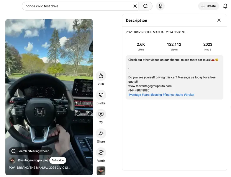 automotive marketing strategies - Car video example.