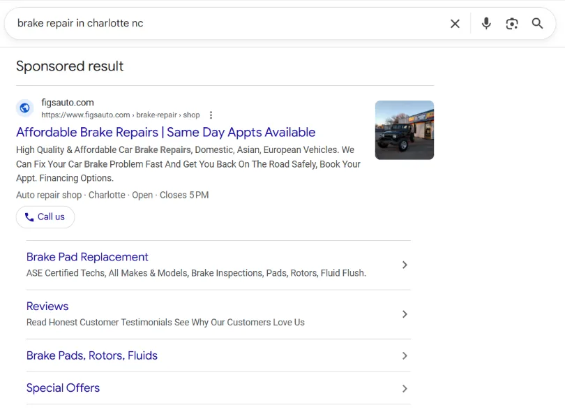 automotive marketing strategies - auto ppc ad.