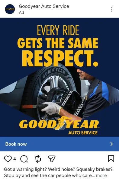 automotive marketing strategies- social ad for Goodyear