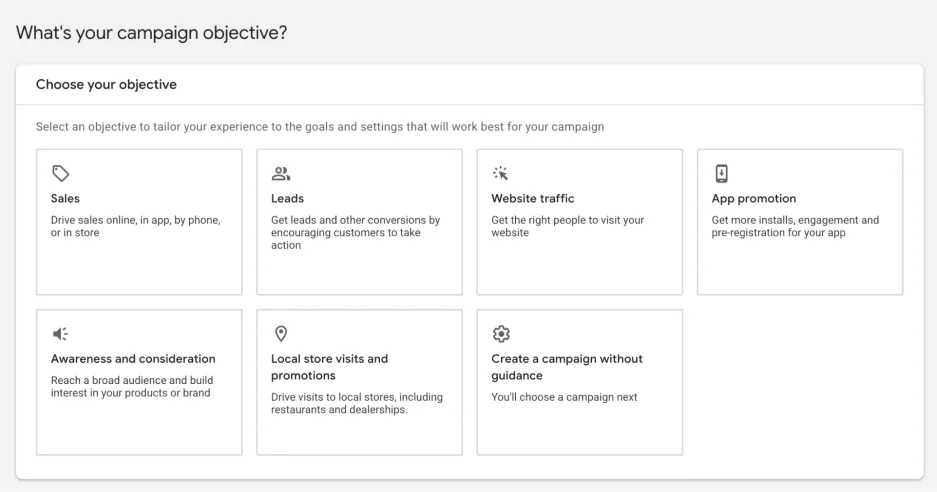 What is youtube advertising - youtube ad objective screen.