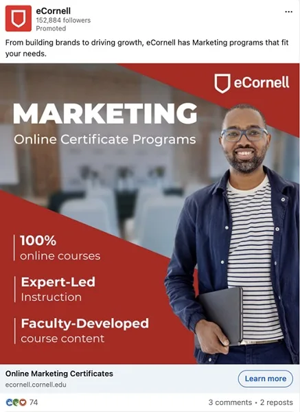 social media traffic - example ad