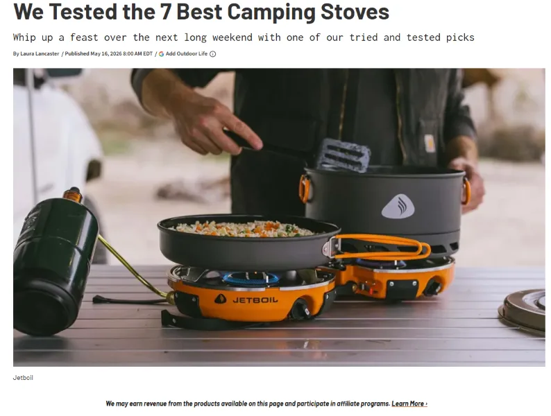 Advertising platforms - camping stove.