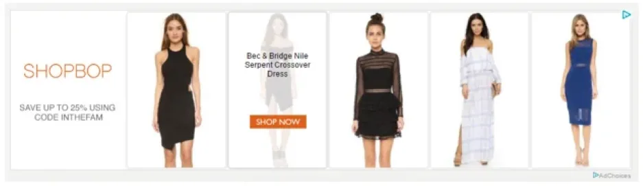 Market segment examples - shopbop ad
