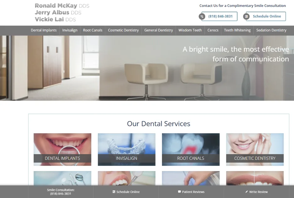 small business websites - dentist site