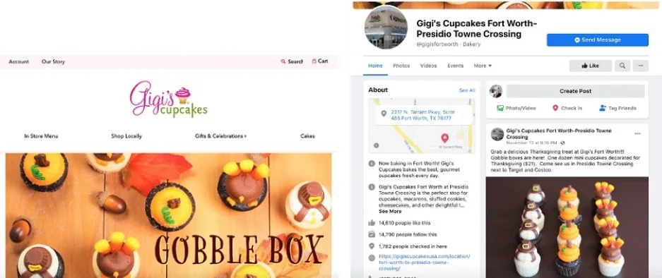 small business websites - website facebook comparision.