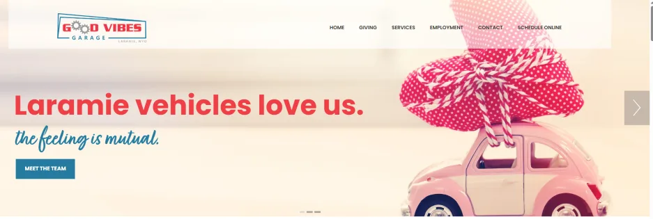 small business websites - Good vibes site.