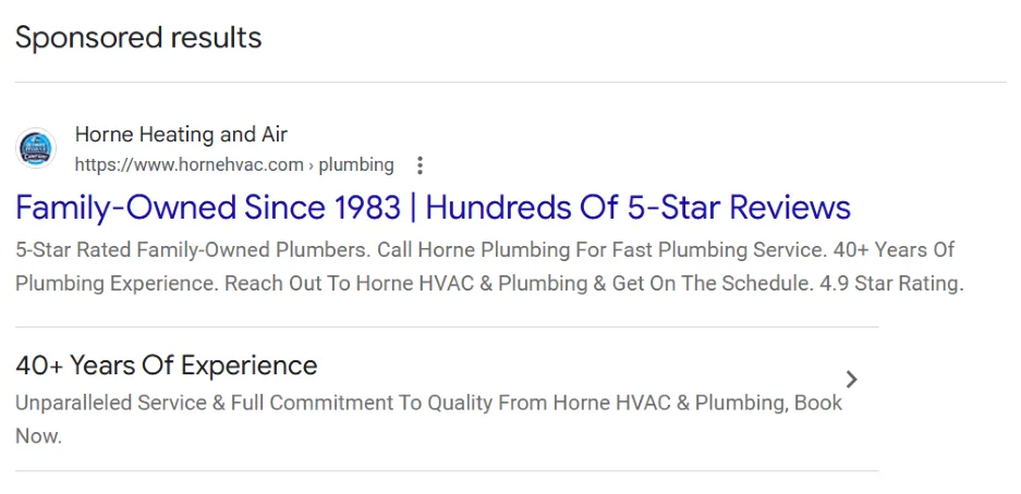 small business websites - Google Ad