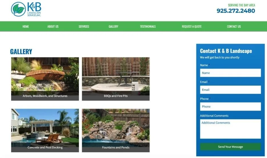 small business websites - site with good images.
