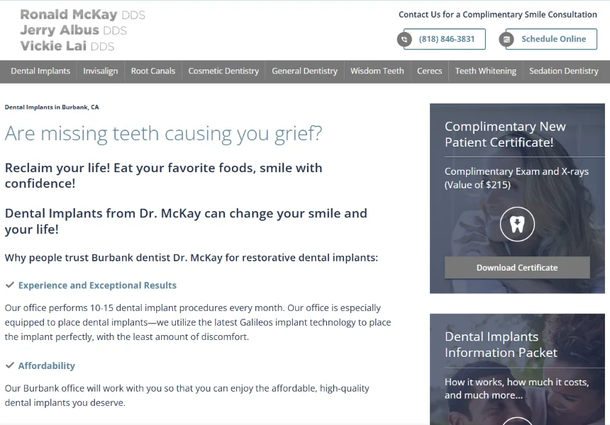 small business websites - dentist site