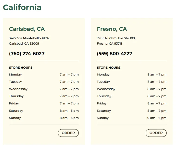 small business websites - location pages.