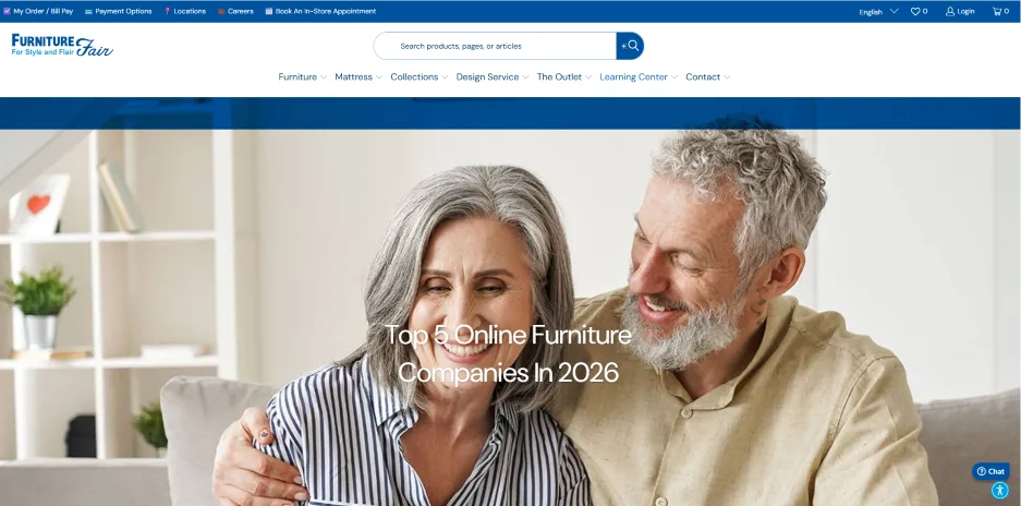 small business websites - furniture site