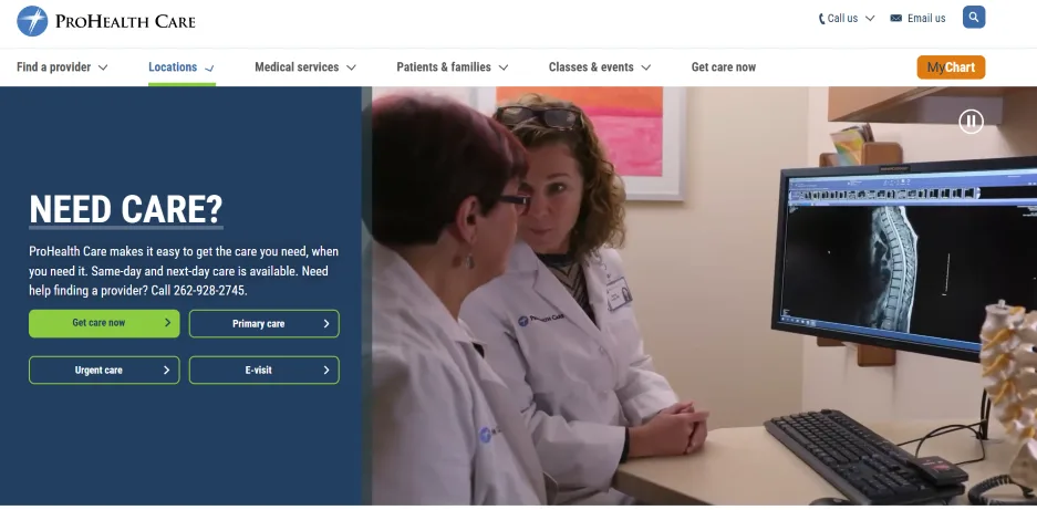 small business websites - healthcare site.