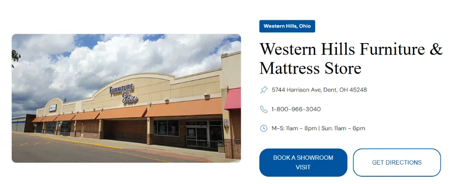 small business websites - furniture shopping appointment.