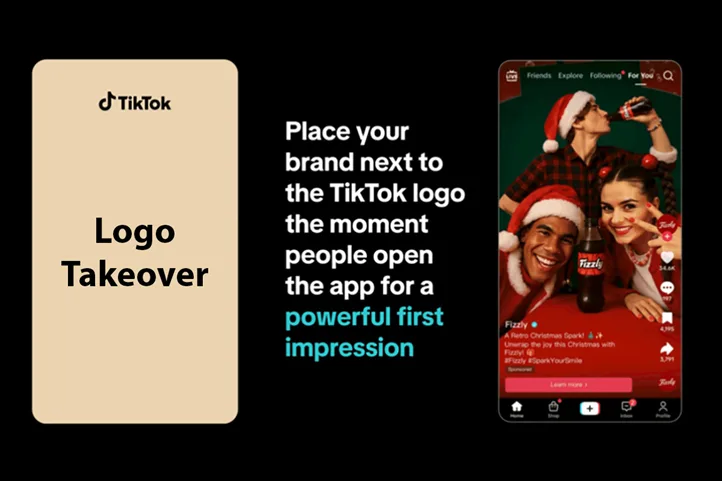 tiktok ad formats - logo takeover ad examples