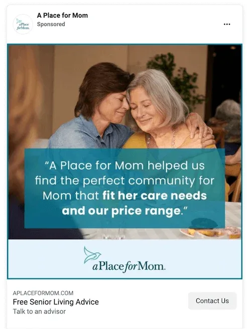 Multichannel marketing - social media ad example.