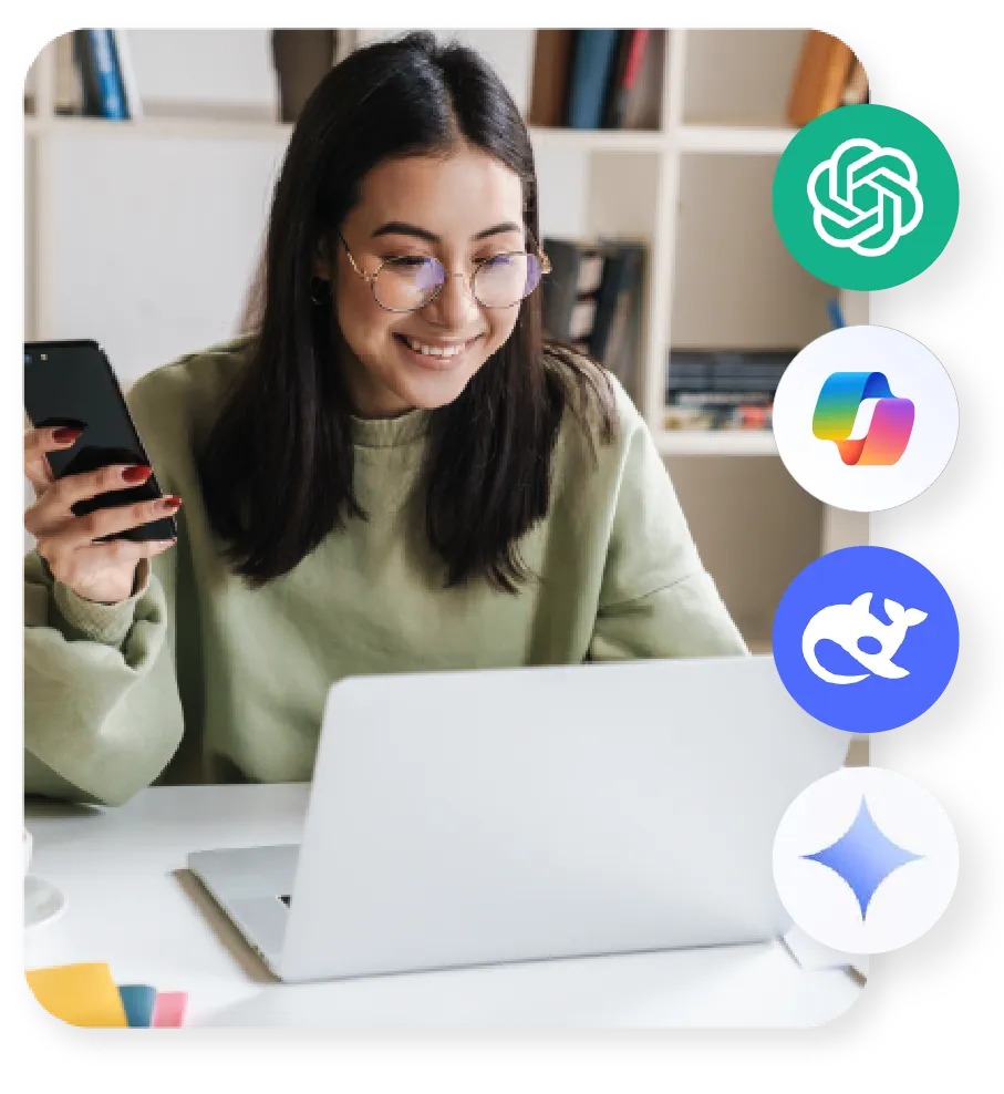 Australia business owner analysing generative AI search visibility on screen