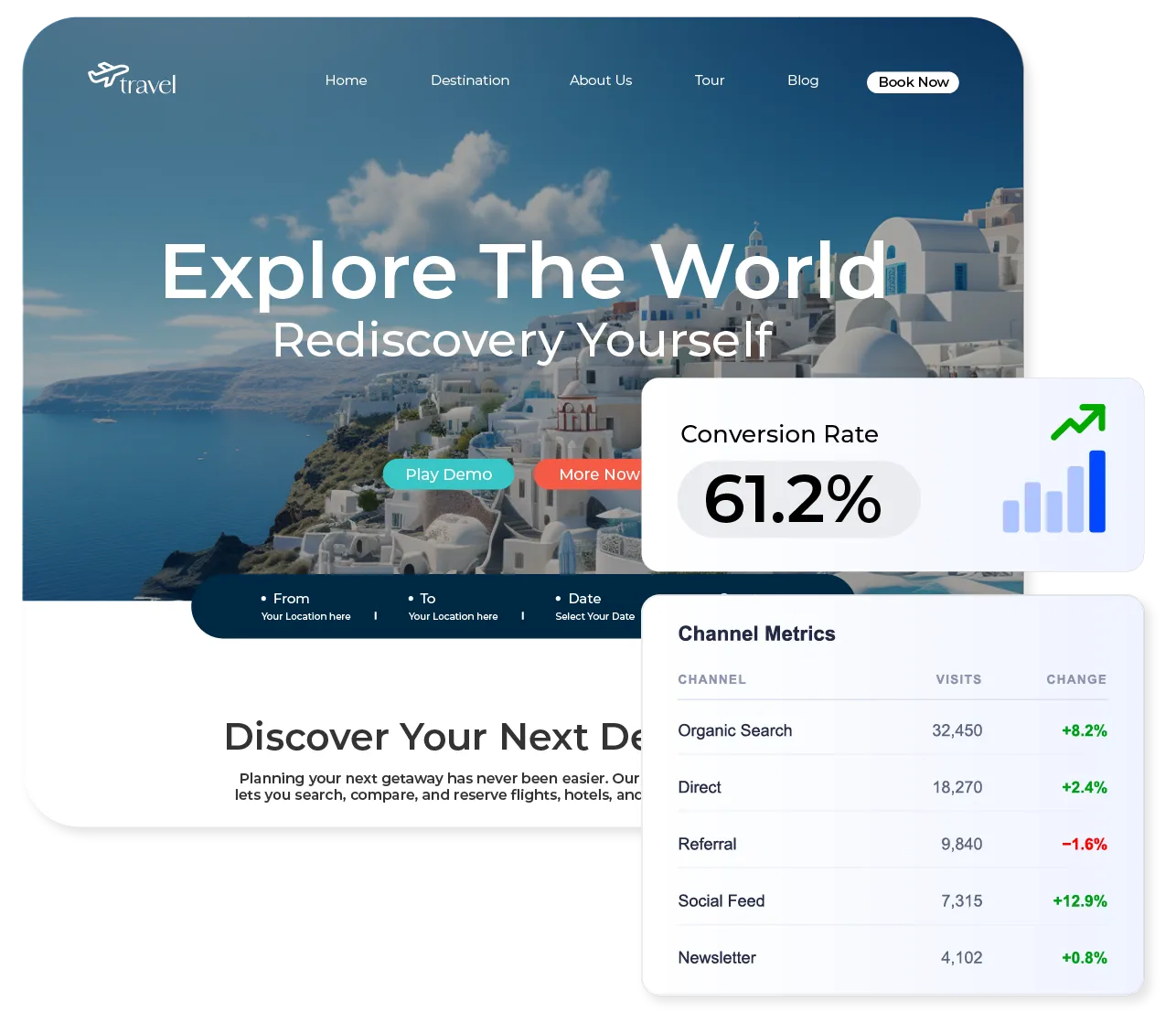 Professional website landing page design showcasing conversion-focused digital marketing web design services