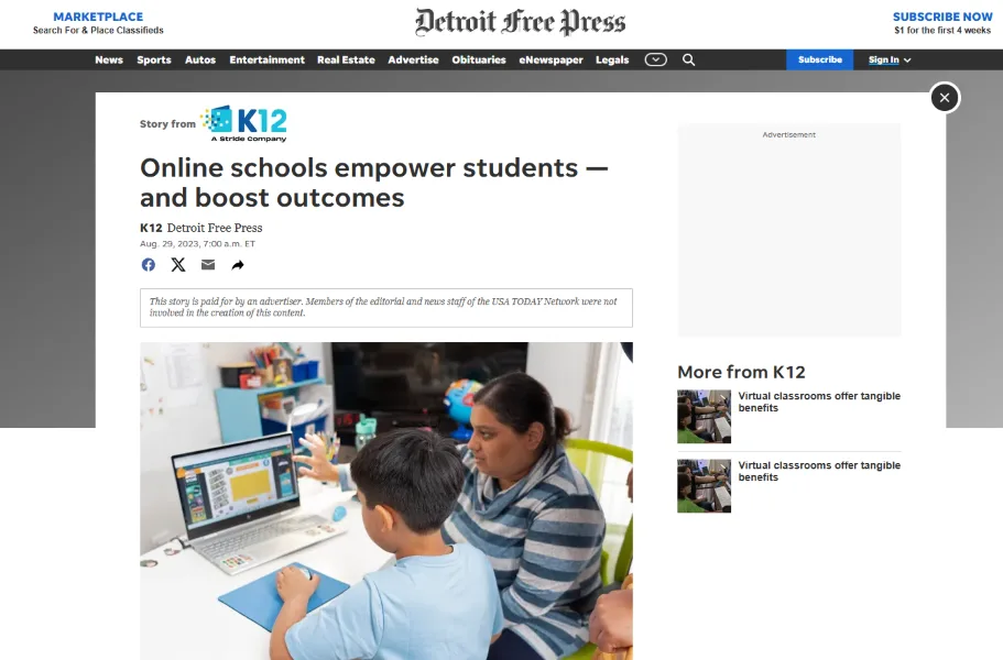 Branded content - education post.